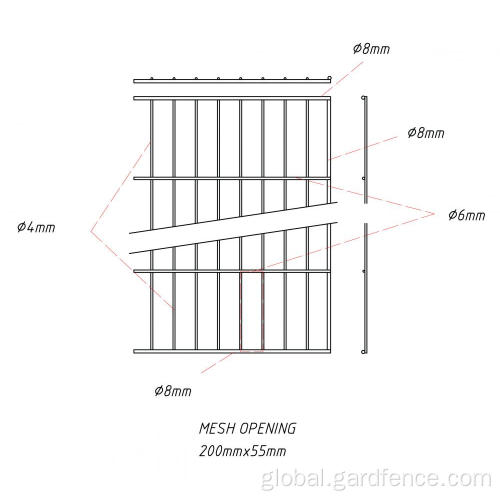 Single Wire Panel Single Wire Panel Fence RAL6005/RAL7016/RAL9005 Manufactory